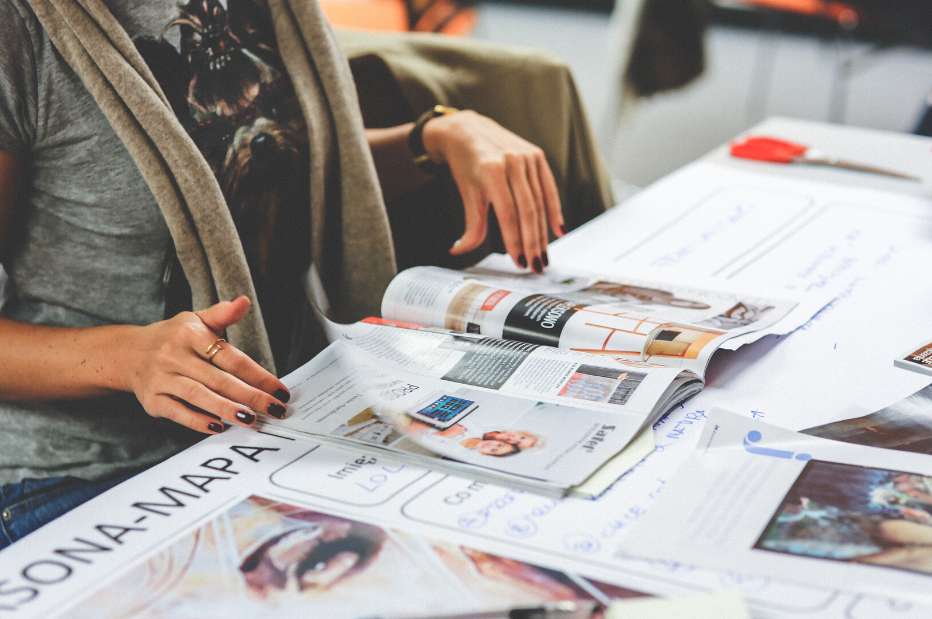 woman reading magazines